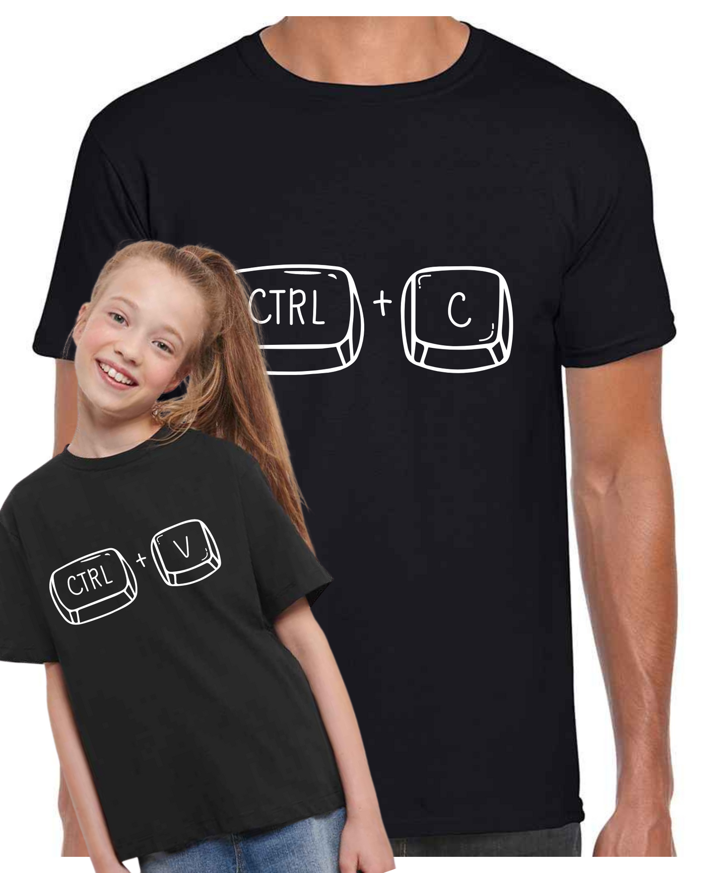 Father/Dad Son or Father/Dad Daughter Copy Paste - T Shirts (White/Black/Grey)