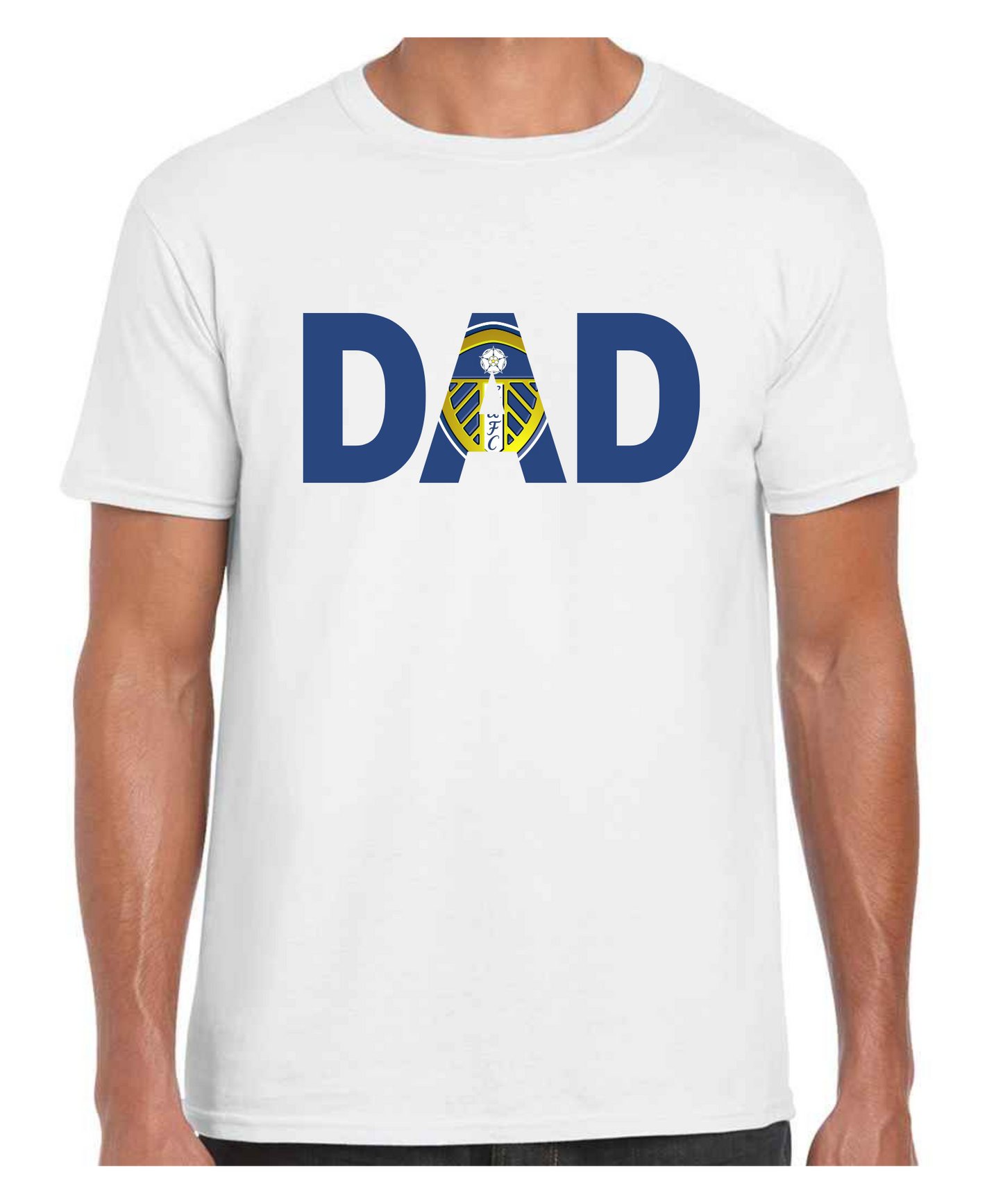 Leeds United - Dad T Shirt (White/Black/Grey)