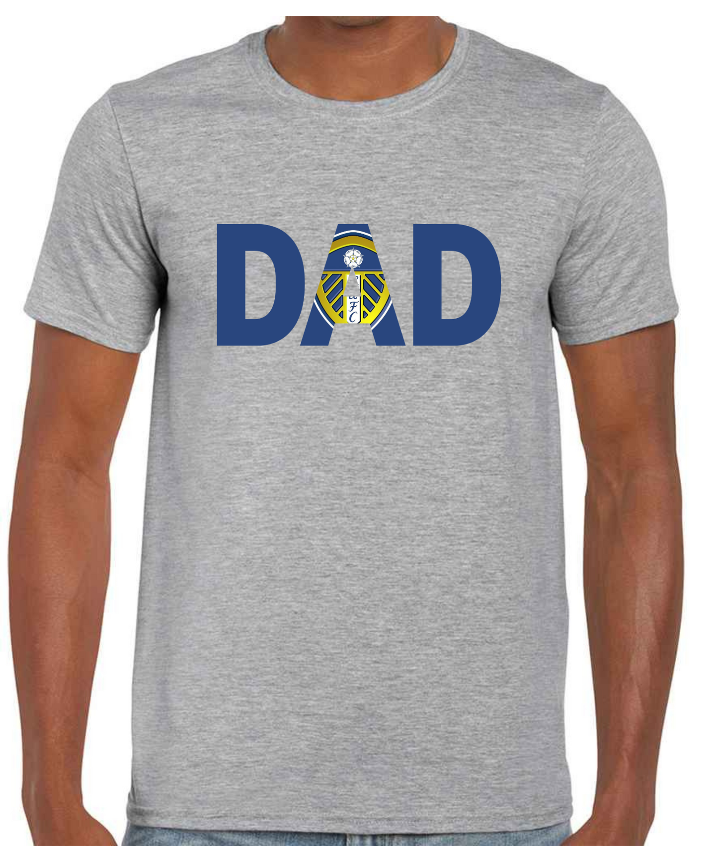 Leeds United - Dad T Shirt (White/Black/Grey)