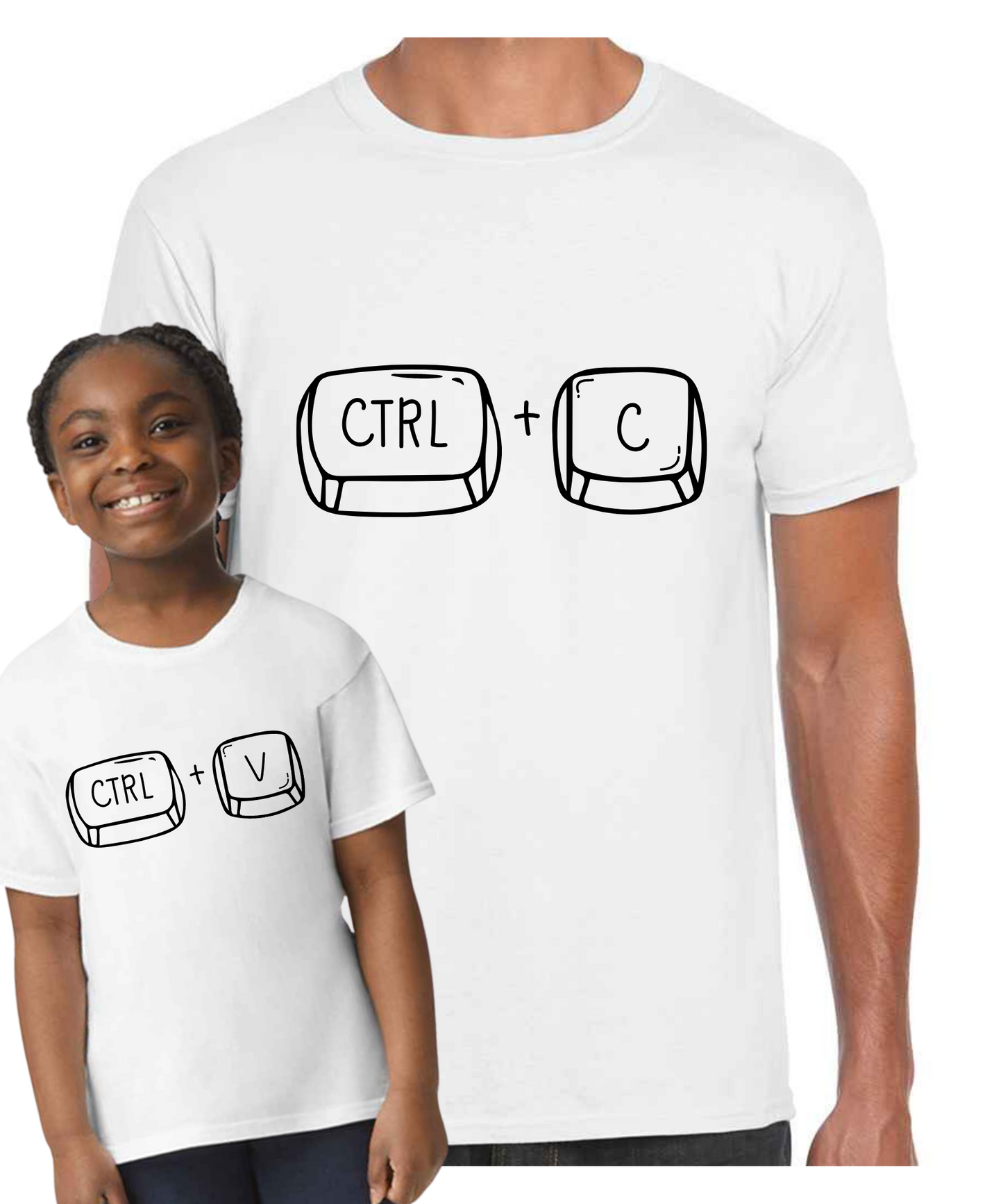 Father/Dad Son or Father/Dad Daughter Copy Paste - T Shirts (White/Black/Grey)