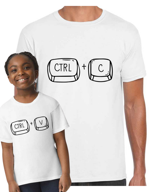 Father/Dad Son or Father/Dad Daughter Copy Paste - T Shirts (White/Black/Grey)