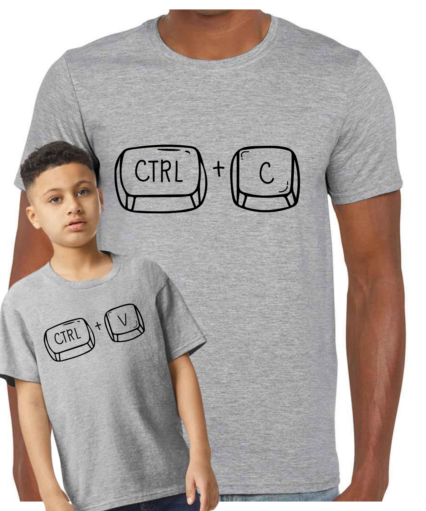 Father/Dad Son or Father/Dad Daughter Copy Paste - T Shirts (White/Black/Grey)