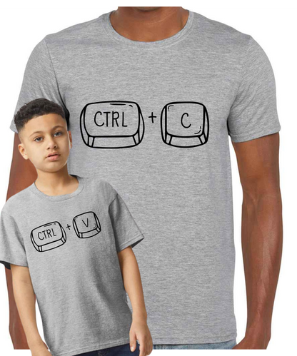 Father/Dad Son or Father/Dad Daughter Copy Paste - T Shirts (White/Black/Grey)