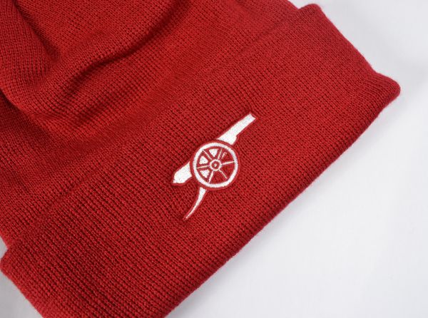 Arsenal Cannon Turn Up Knitted Hat Light Red