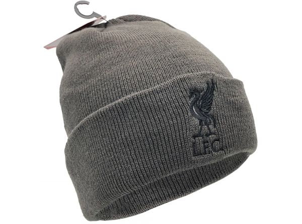 Liverpool Bronx Liverbird Knitted Turn Up Hat Charcoal Black