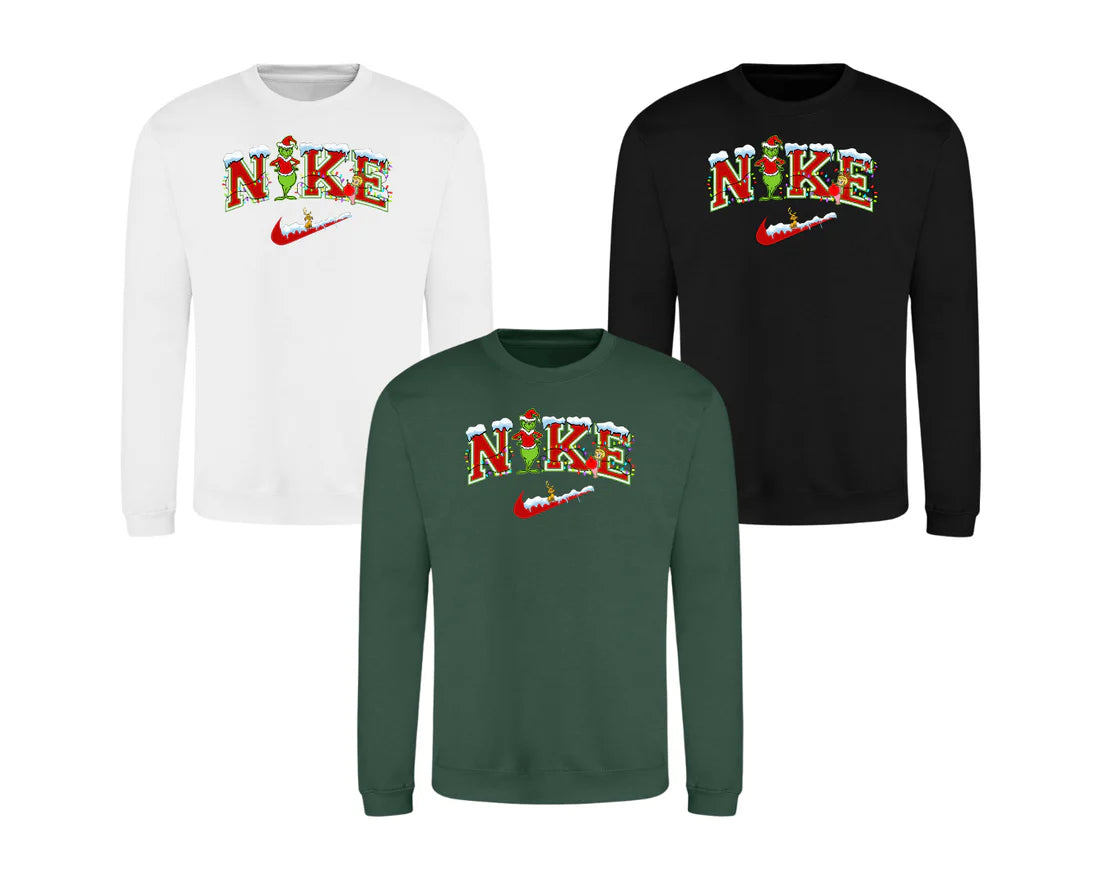 The Grinch Nike Inspired Christmas Sweatshirt - Junior Sizes