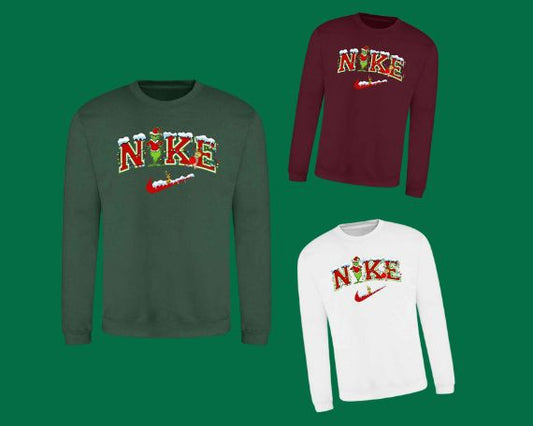 The Grinch Nike Inspired Christmas Sweatshirt - Adult Sizes