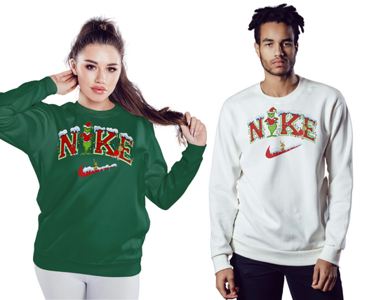 The Grinch Nike Inspired Christmas Sweatshirt - Adult Sizes