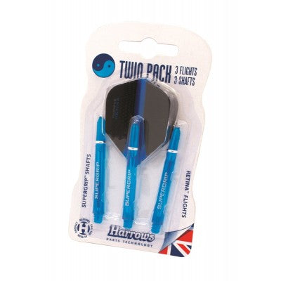 Harrows Twin Pack Stems + Flights Aqua- Meduim