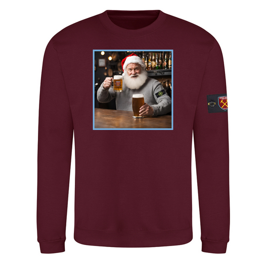 West Ham Santa Christmas Jumper - Get The Badge In - Adults