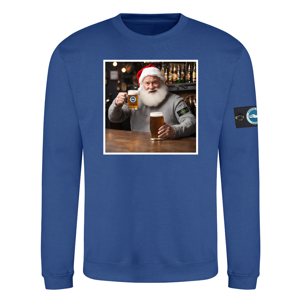 Brighton Santa Christmas Jumper - Get The Badge In - Adults