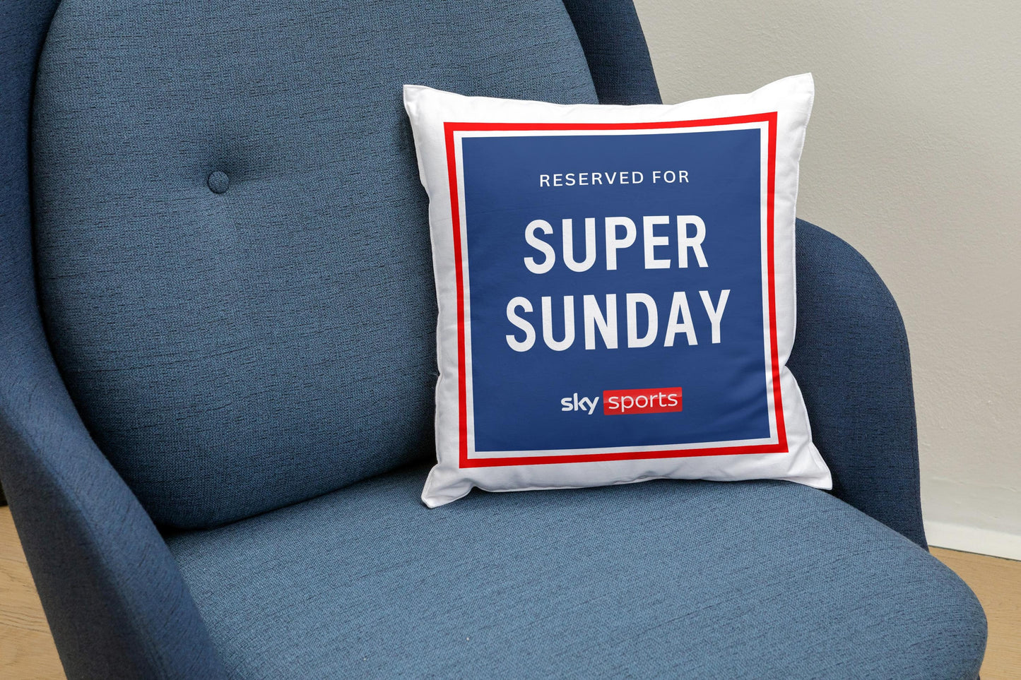 Super Sunday Reserved Armchair Football Cushion Covers 40x40cm - Great gift for Dad!