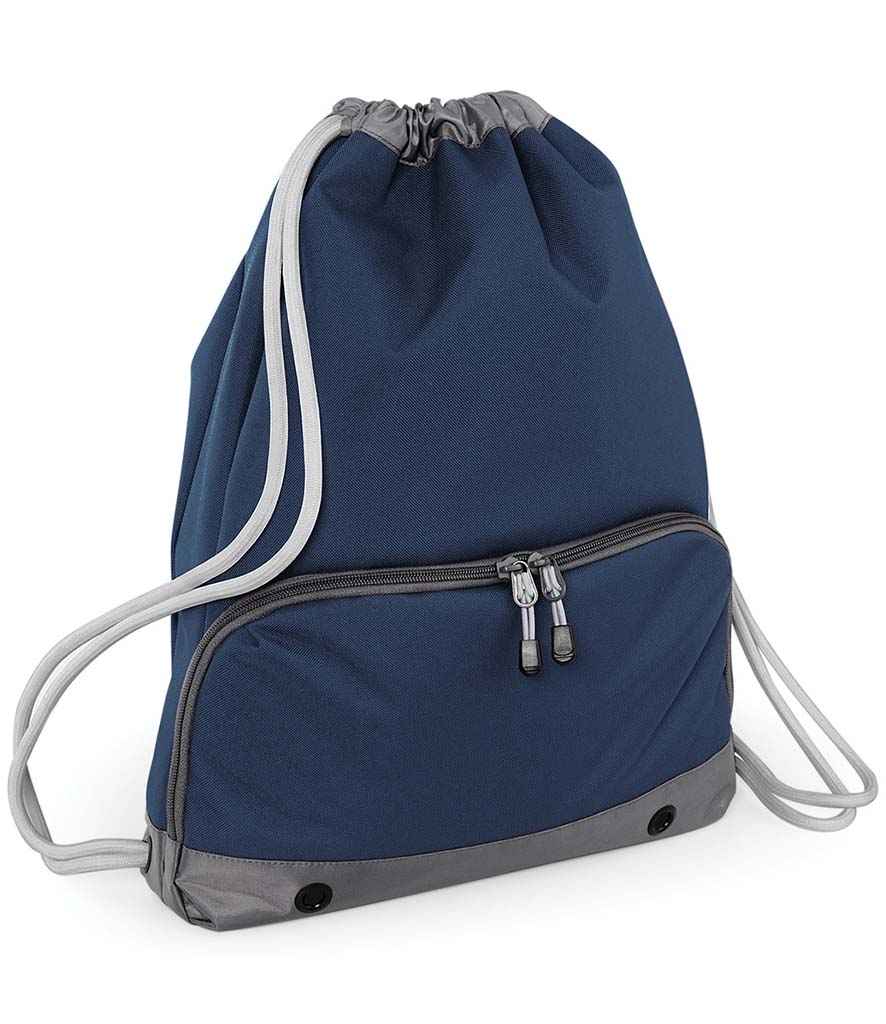 BagBase Athletic leisure Gym sack with zip compartment.