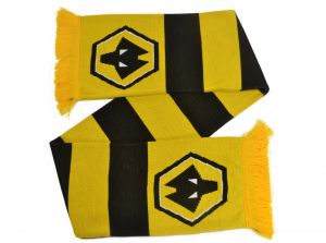 WOLVES BAR SCARF JACQUARD KNIT SCARF BLACK YELLOW