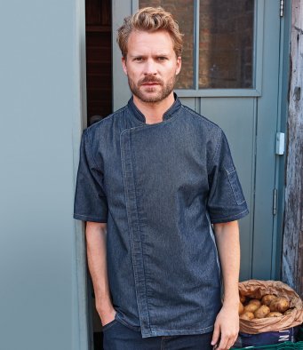 Premier Workwear Short Sleeve Zipped Chef's Jacket