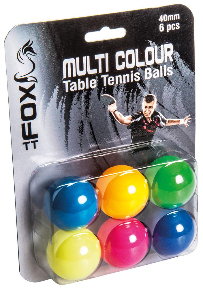 Fox TT Coloured Table Tennis Balls (Pack of 6)