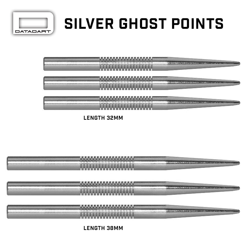 Datadart Silver Ghost Dart Points 32mm